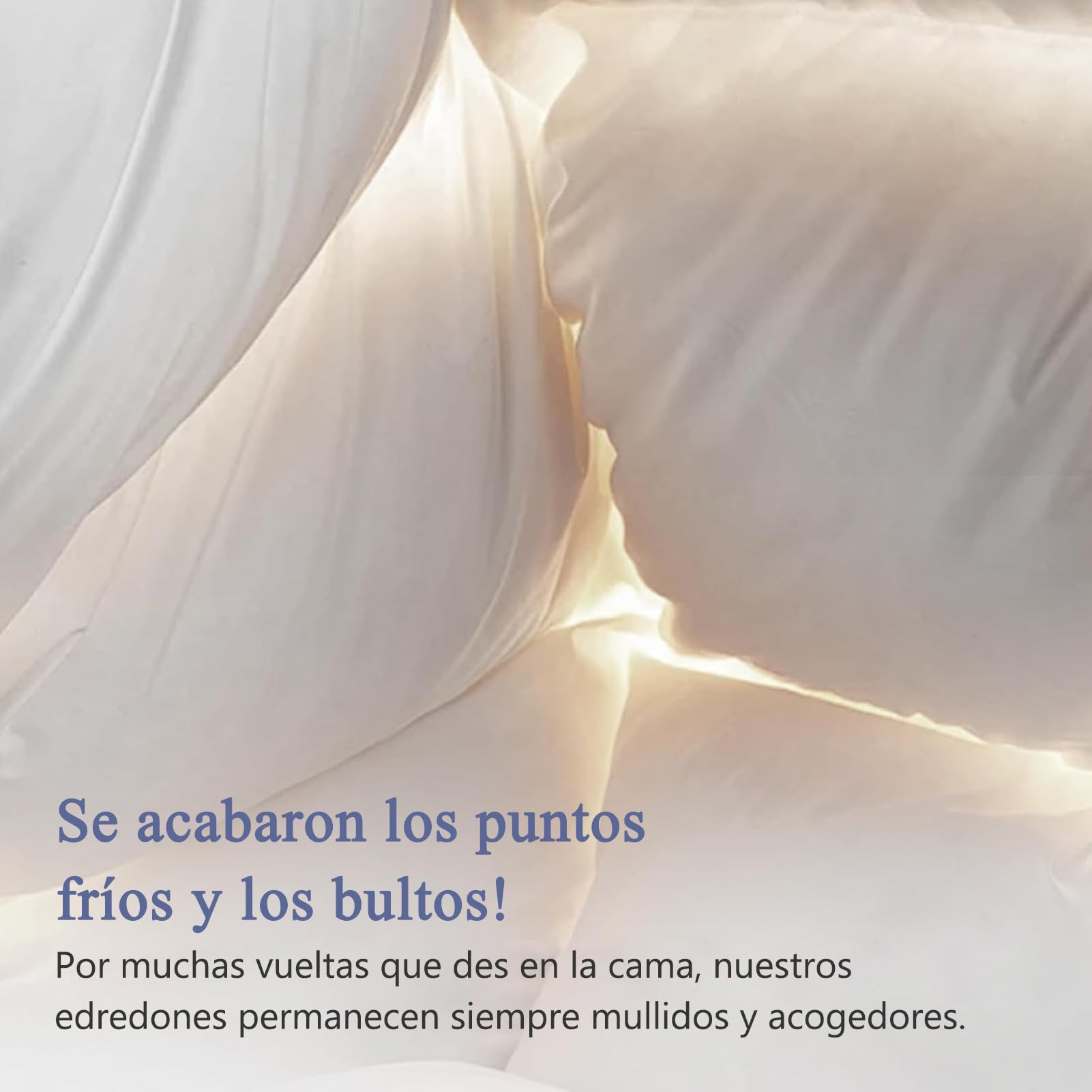 Edredón de Plumón Cama 80/90 Algodón Egipcio-100% Puro Plumón y Plumas