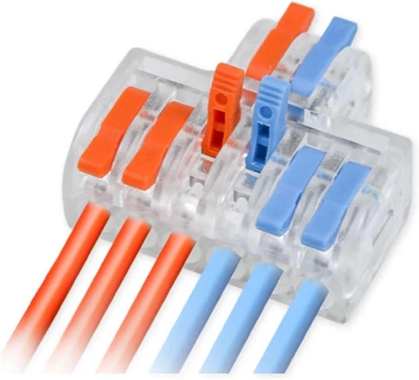 Lever Wire Connectors Mini Fast Wire Connector Universal Compact Splitter Lamp Wiring Cable Connector Push-in Conductor Terminal Block(93M-A,10 PCS)