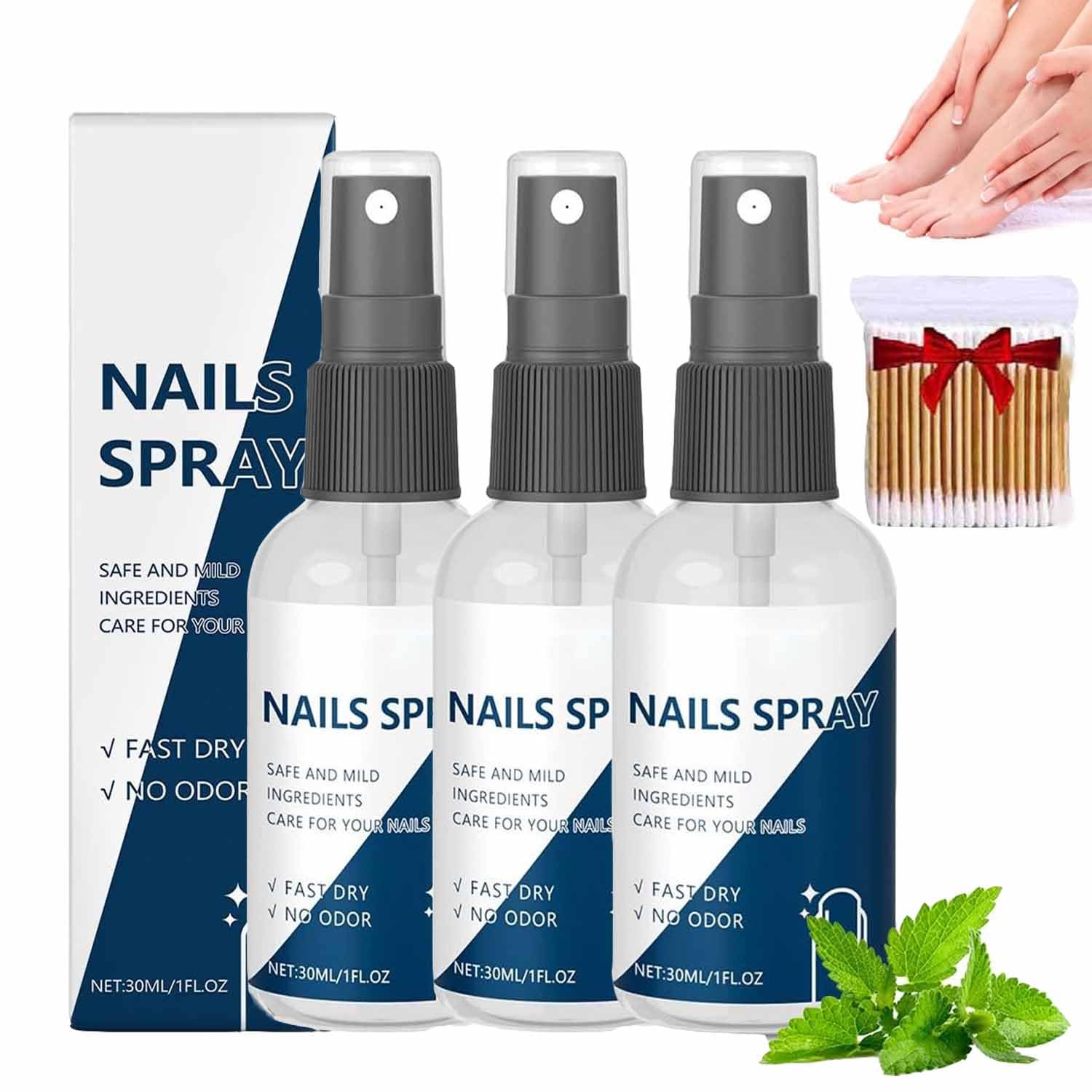 3 pezzi Spray Idratante Per La Cura Delle Unghie,Cura Nutriente Per Unghie Danneggiate Delle Mani E Dei Piedi,Mantiene I Piedi Freschi E Asciutti Tutto Il Giorno,Non Grassa,Per Tutti I Tipi Di Unghie