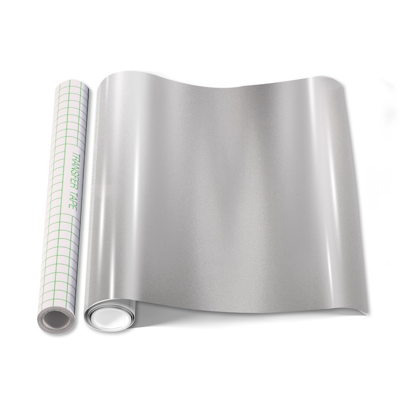Srunffe Permanent Vinyl Roll,Adhesive Vinyl for Cricut,Adhesive Decal Rolls - Easy to Cut & Weed(Silver 12