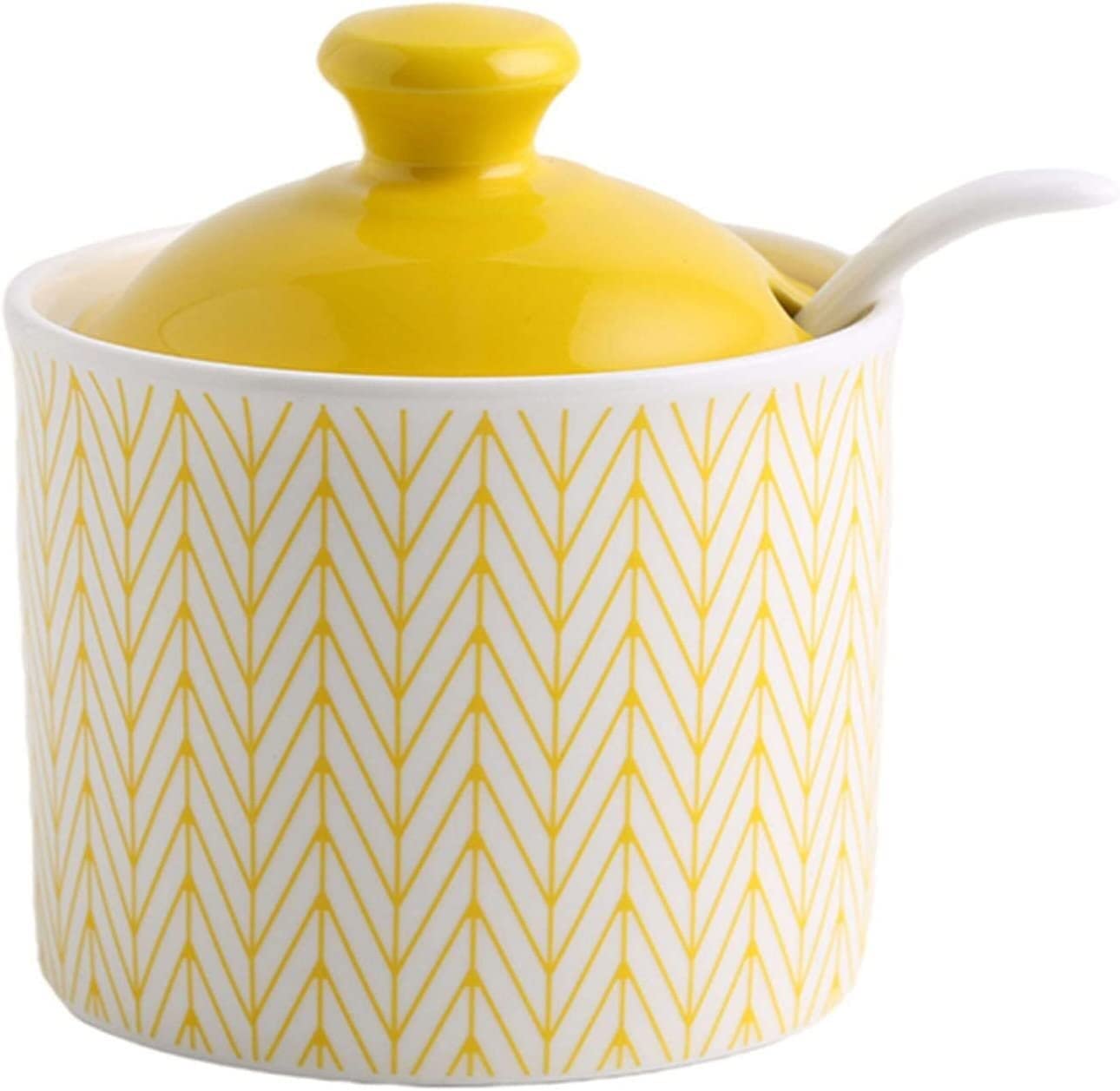 Sucrier bleu en céramique avec couvercle - Pot de rangement pour sucre de cuisine - Pot à sucre rouge pour café et thé - Pot à épices - Pot à sel - Pot à sucre - Pot à sucre - 250 ml