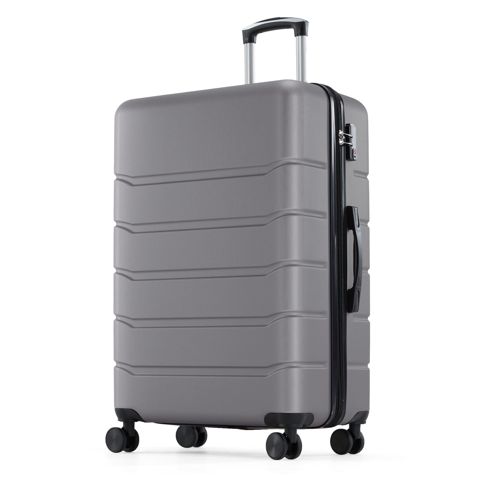 OLIXIS 24 Inch Luggage, Hardside Suitcase with Spinner Wheels, Lightweight ABS Hard Shell Checked Luggage, TSA Approved Lock, Expandable Medium Suitcase for Travel & Business–Deep Grey