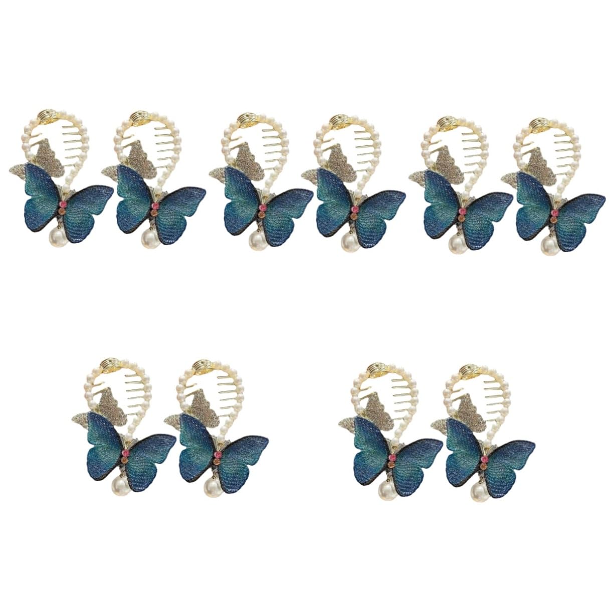 Healeved 10pièces Accessoires Cheveux Avec Clips à Chignon Élégants Et Perles Élastiques Pour Queue De Cheval Idéaux Pour Types De Cheveux