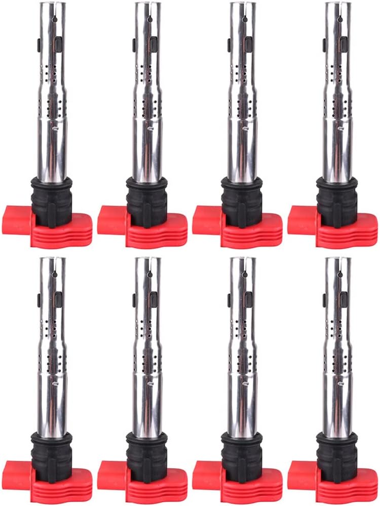 ARKAUTO Red Top Ignition Coil Packs UF483 UF411 06C905115A 06A905115 Set Of 6 Compatible With Audi A4 A4 Quattro A6 A6 Quattro Allroad Quattro 3.0 2.7T V6