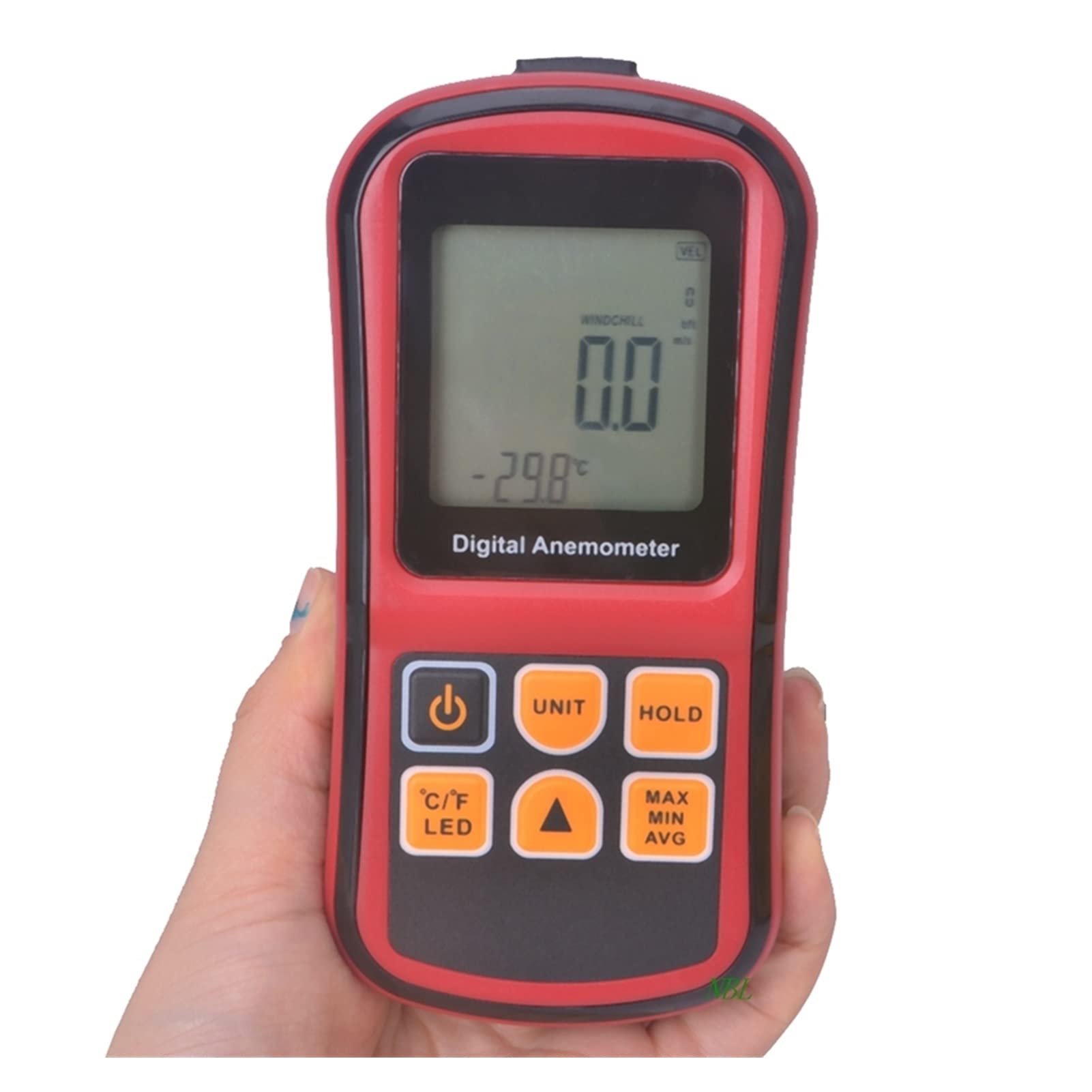 Digital Mini Anemómetro Alto precisión LCD Pantalla LCD Tacómetro de viento Medidor GM8901 Medidor de temperatura de velocidad de aire MEDICIÓN 0~45M / S