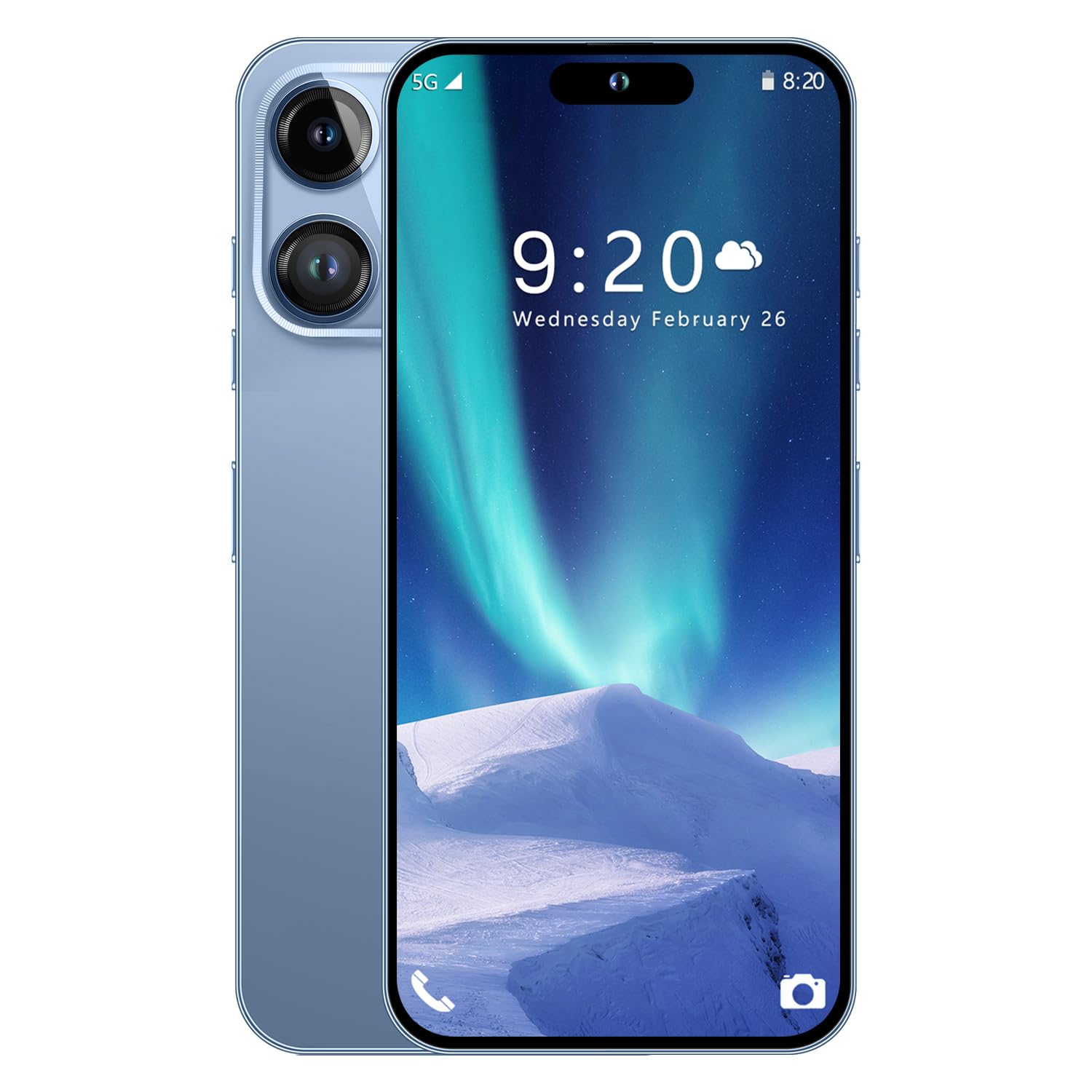 A14 Pro Max 5G Unlocked Smartphone,12GB+512GB, for Android 14, 6.8" FHD Unlocked Cell Phone, 6800mAh, Battery Fast Charging,48MP+108MP Dual Camera/Dual SIM/Face ID 5G Phone (Blue)