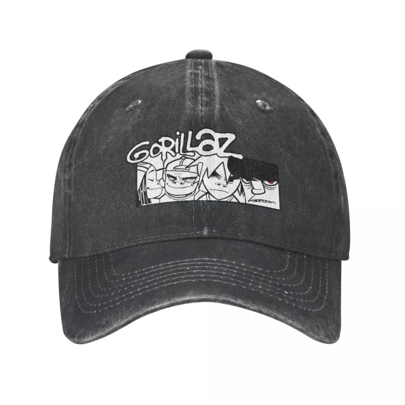 Baseball Cap Fashion Gorillaz Punk Rock Baseball Caps Unisex Distressed Denim Washed Snapback Hat Outdoor Activities Unstructured Soft Caps Hat Gift