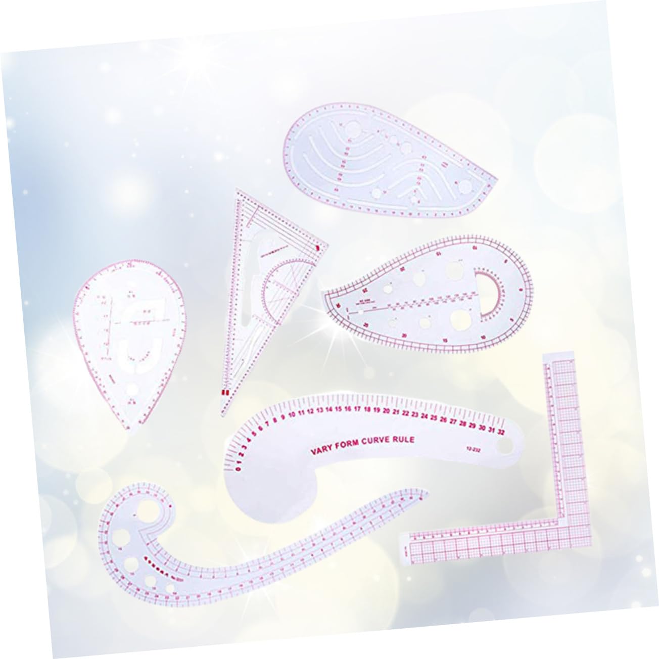 Gatuida 7 Piezas Kit Reglas De Corte y Escala Para Manualidades Reglas De Costura Para Sastre Para Patchwork Acolchado y Proyectos De Bricolaje Casa
