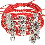 RufnTop Lucky Evil Eye Protection Red Cord Adjustable Bracelet(Evil Eye Pack of 4 PCS)