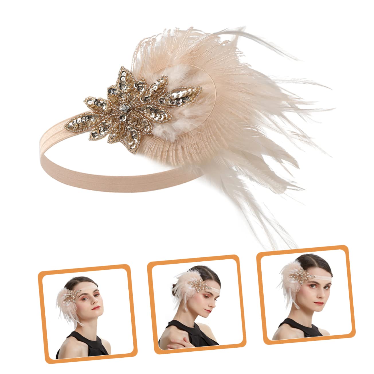 Healeved 5pezzi Cerchietto Flapper Anni Per e Matrimoni Fascia Per Accessori Vintage Per Cerimonie e
