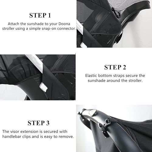 Miniatura 7 de DOONA - Parasol 2 en 1 para cochecito de bebé y asiento de automóvil, extensión de protección UV, cubierta solar, toldo de cobertura completa de