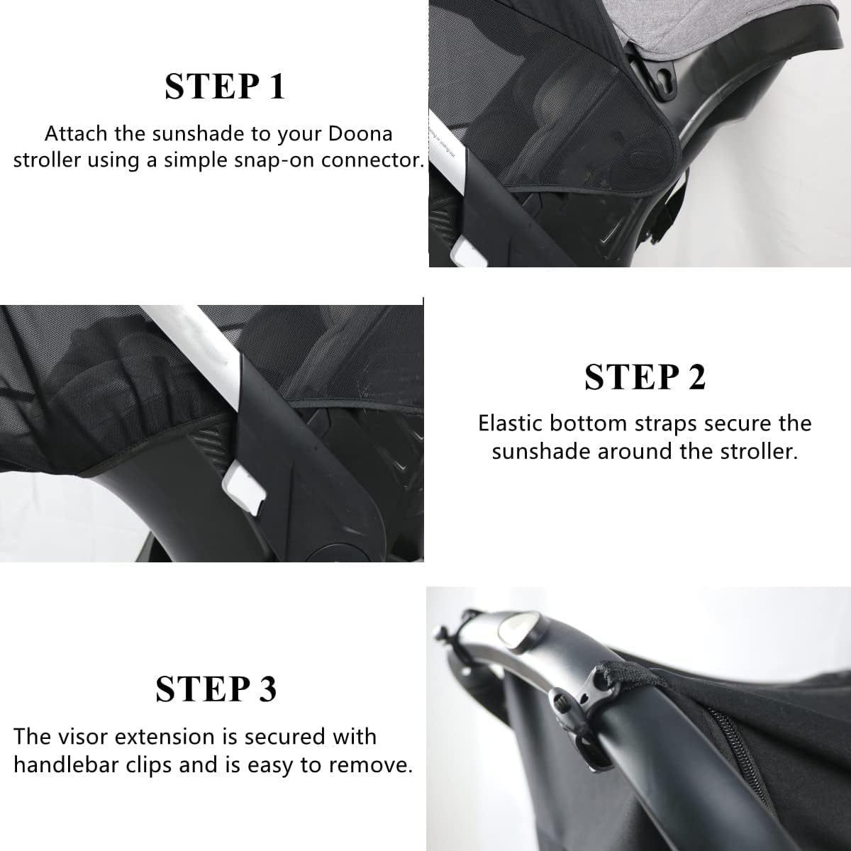 Toldo 2 en 1 para cochecitos DOONA para cochecito de bebé y asiento de coche, extensión de protección UV, cubierta solar, sombrilla de cobertura completa de 360°, toldo de protección solar