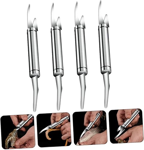 Miniatura 6 de MUCKLILY 12 uds cortador de camarones cangrejo baberos de limpieza de camarones cortador de camarones limpiador de camarones cáscara de camarones