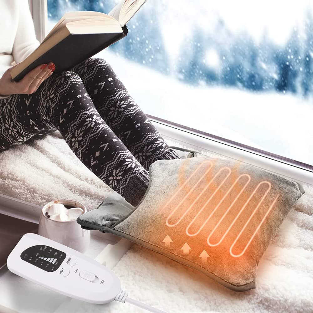 Tappetino elettrico doppio lato di riscaldamento dell'aggiornamento, scaldapiedi, temperatura di livello 6 e spegnimento automatico, tappetino elettrico morbido della flanella