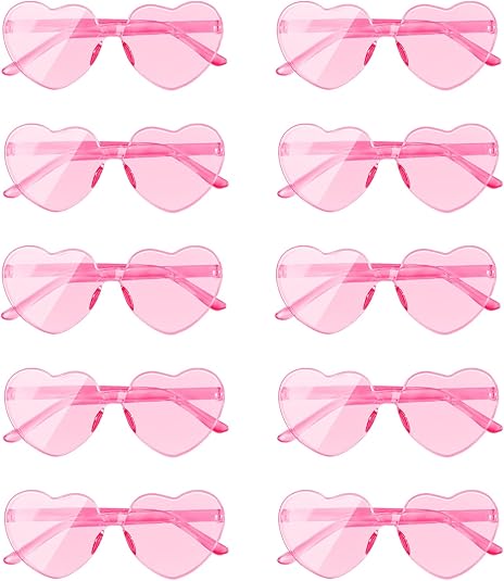 AEAHALY Heart Sunglasses for Women and Men Rimless Heart Shaped Sunglasses Heart Glasses Bachelorette Bride Party Favor