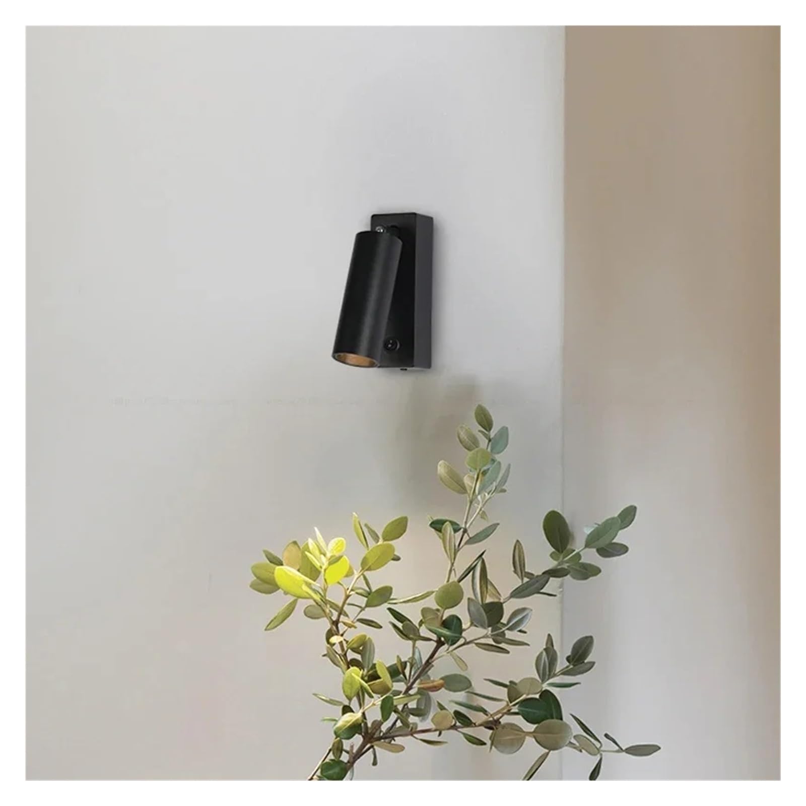 Minimalistyczna Lampa Ścienna LED Do Czytania W Sypialni, Hotelowa, Nocna Lampka, Regulowana Obrotowa, Reflektor 5W Łatwy w instalacji(White light 6000K,Black)