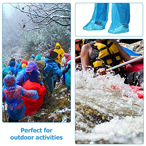 Satinior Disposable Boot Covers Plastic Long Waterproof Shoes Cover Over The Knee Shoes Cover For Men Women #TOP3