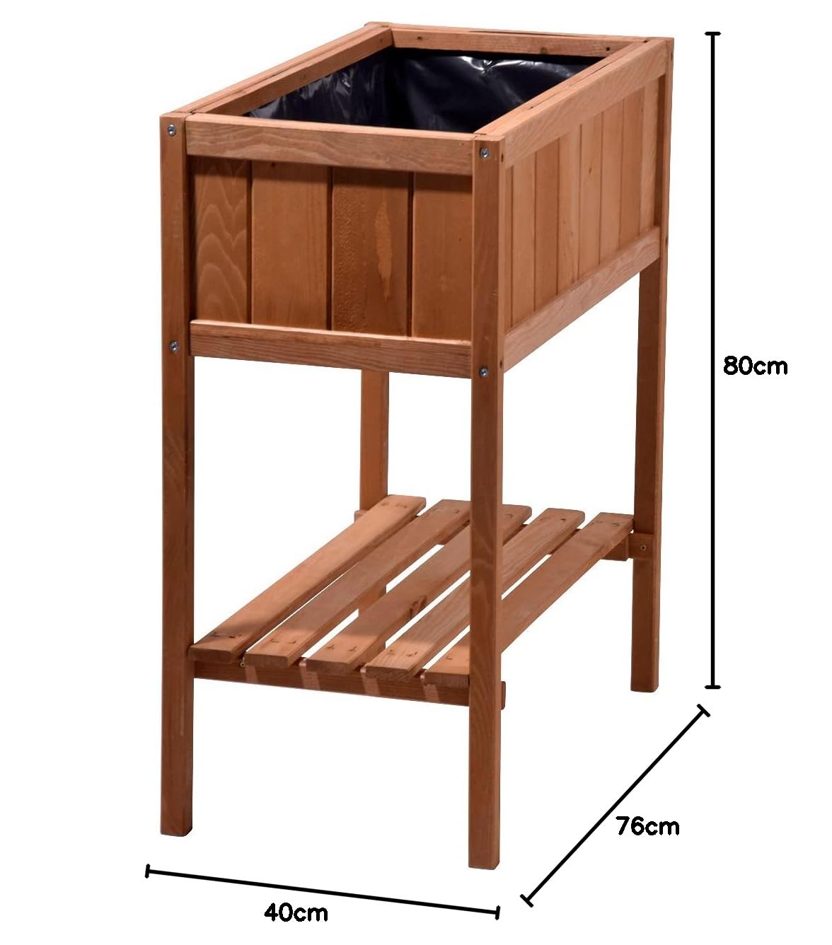 dobar® 58250e kompaktes Hochbeet | Erhöhtes Gemüsebeet | Kräuterbeet aus Holz | Balkonbeet für Salat | Pflanzkasten für Balkon/Garten/Terrasse | 76 x 40 x 80 cm | Braun