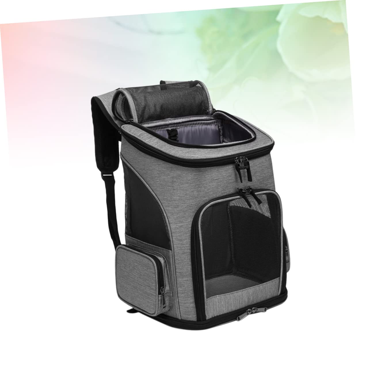 SUPVOX 1pezzi Zaino per Animali Domestici Traspirante Pieghevole di Ventilazione Borsa da Viaggio per Gatti e Cani in Stile Casual Grigio Realizzato Materiali Sicuri e Durevoli