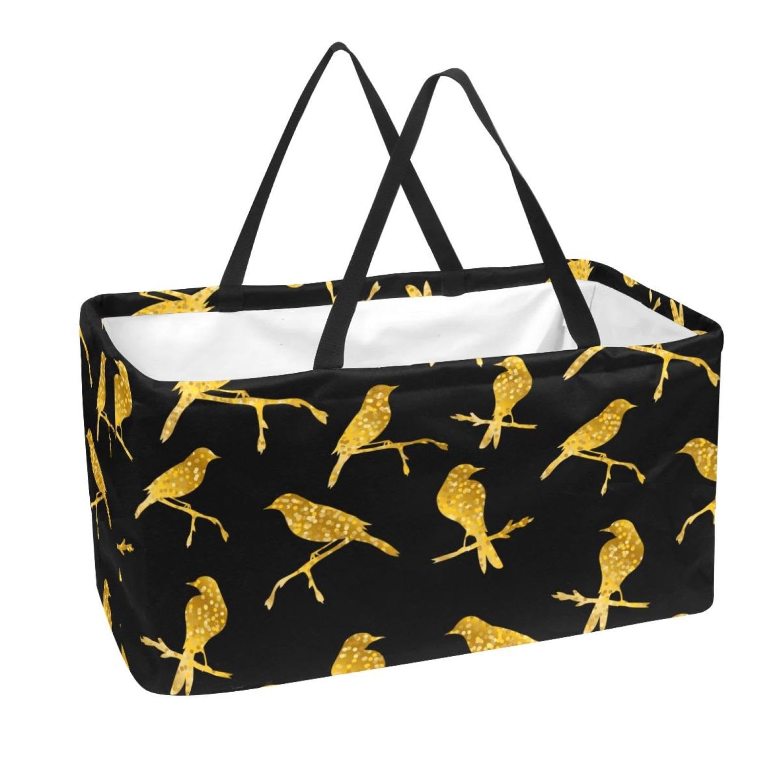 Sac d'épicerie réutilisable oiseau doré : fini les cabas renversés