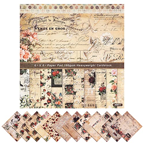 Vintage Rose Pattern Scrapbook Kit with 24 Sheets of Scrapbooking Paper Pads from ZIIVARD