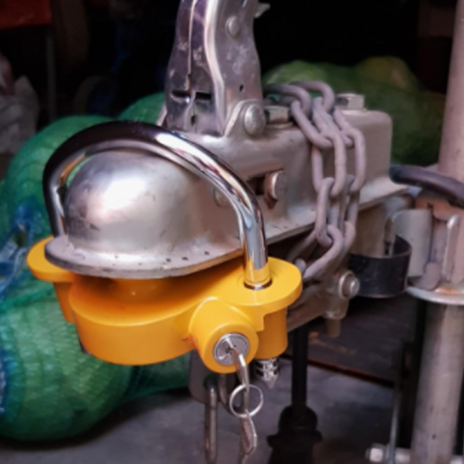 Trailer Coupler Lock,Universal Heavy Duty Anti-Theft Tools | Trailer Hitch Coupler Lock | for Cargo Container Track Equipment Floor Jack Lawn Mower Pick RV Towing