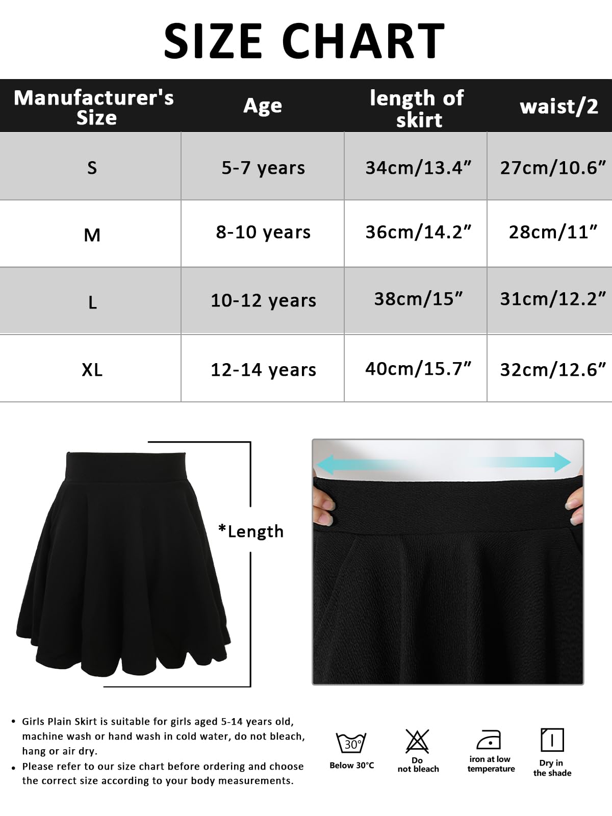 Jupe pour Filles,Jupe de Tennis Plissée Taille Haute Décontractée Mini Jupe 5-14 Ans