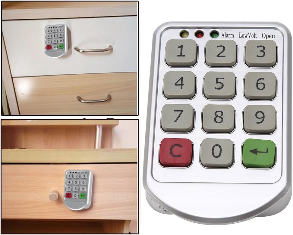 Yosoo Electronic Cabinet Lock Set, Intelligent Digit Keypad Password Door Code Locks Keyless Locker Safety Security Lock Drawer