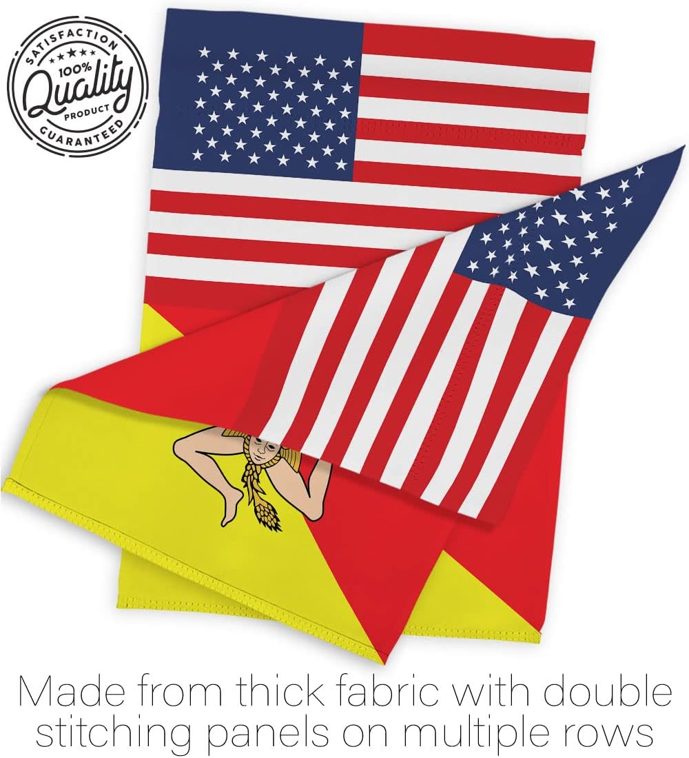 Americana Home & Garden Sicily US Friendship Garden Flag Regional Nation International World Country Particular Area House Decoration Banner Small Yard Gift Double-Sided, Made in USA