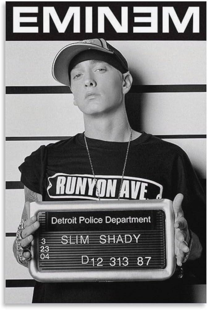 Amazon.co.jp: エミネム(マグショット)ポスター プリント キャンバス