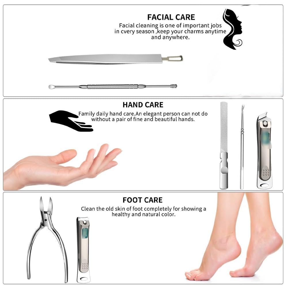 Zestaw do manicure dla kobiet, Professional Nail Kit with Nail Clippers, Personal Care Tools for Men and Women, Gift forGift for Friends, Parents, and Loved Ones (7 Pcs)