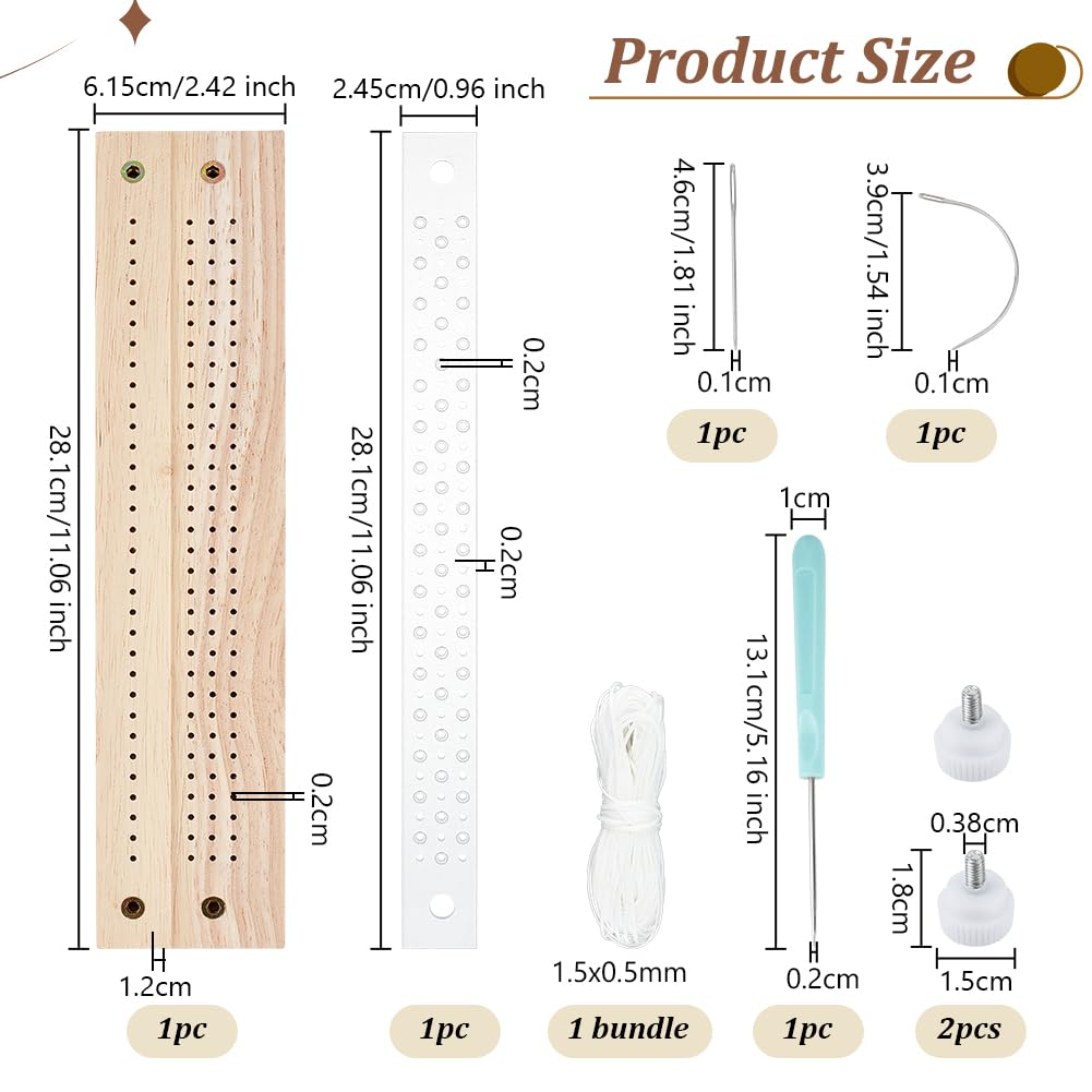 OLYCRAFT 1 Set/8 Kit di Strumenti per Rilegatura con Tavola in Legno e Acrilico Filo Ago Curvo Ago da Cucito A Vite in Plastica Kit di Rilegatura Perni di Rilegatura per Forniture di Rilegatura