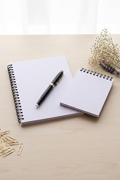 Premium Pastel Renk İkili Defter Seti - Renkli Sayfalı A5 Spiralli Defter & A6 Not Defteri - 50 Yaprak Şeffaf Kapak (Lila)