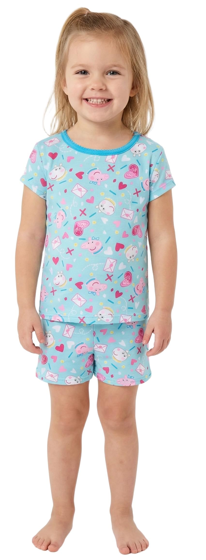 Peppa Pig Girls' Toddler 4 Piece Cotton Pajama Set, Better Together, Size 2T