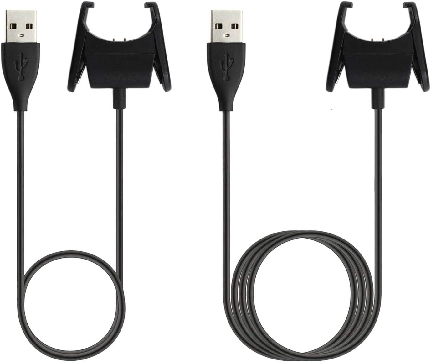 Soulen Compatible for Fitbit Charge 3 Charger, 2-Pack 55CM+1M Replacement Charging Cable Cord for Fitbit Charge 3 Fitness Activity Tracker Smartwatch(Black)
