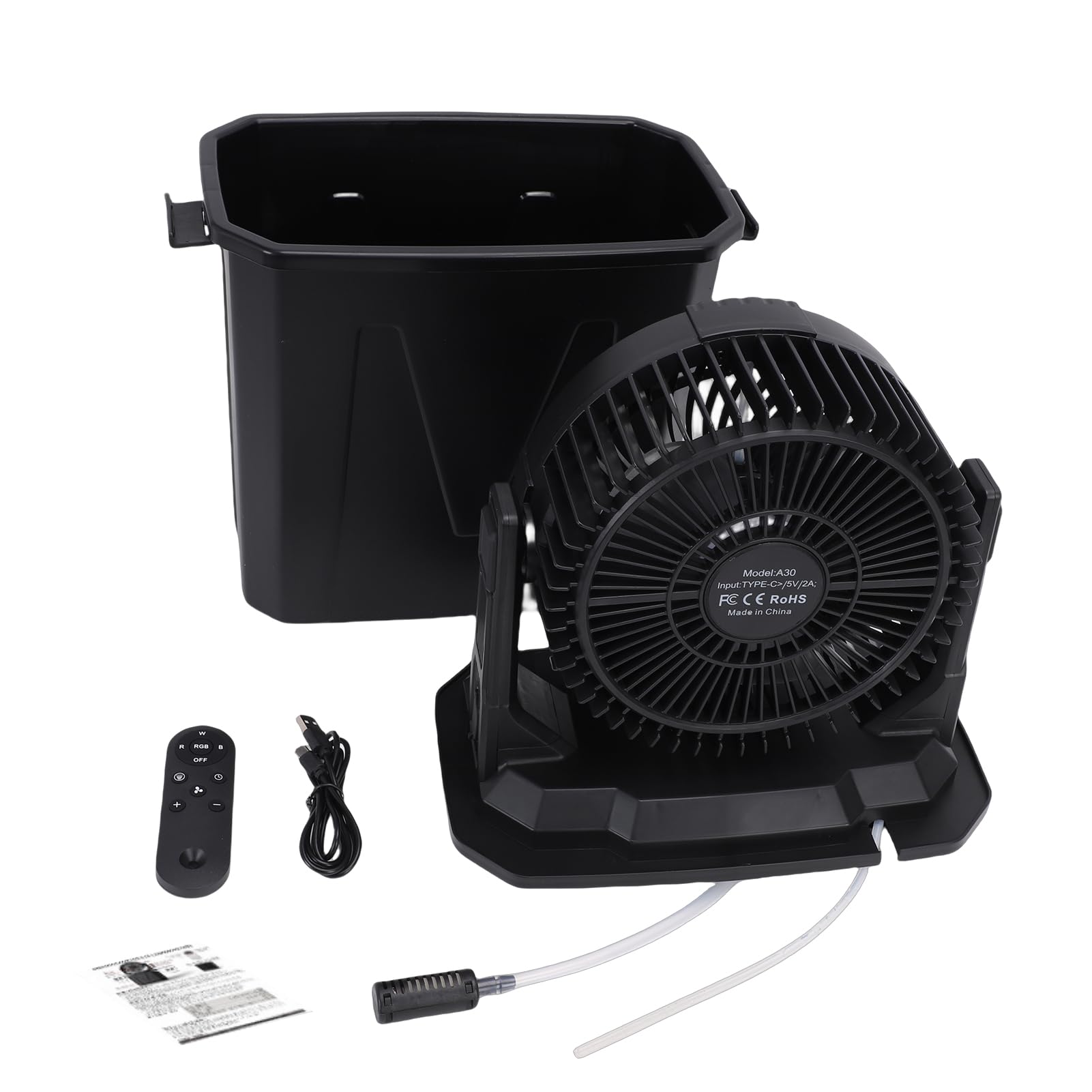 Weytoll Ventilatore nebulizzatore portatile 10000ml, Ventilatore da esterno da 20.000 mAh con funzione nebulizzante, 4 modalità di nebulizzazione e telecomando