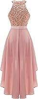 Vista 6 de Dressystar Vestido de cóctel de encaje halter para mujer, vestido de fiesta de dama de honor con escote transparente