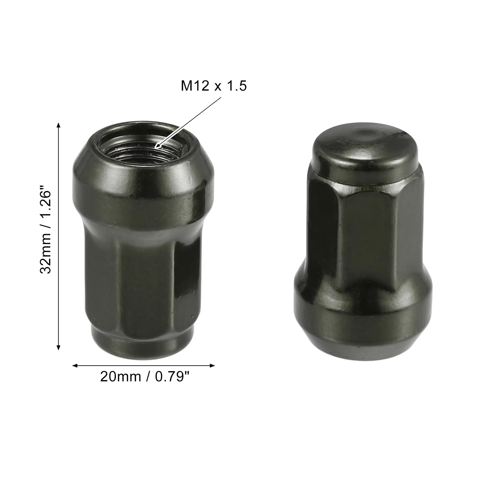 Boulons de roue Compatible avec Dodge Écrous de roue de véhicule M12x1.5 cône de 32 mm vis avec clé à douille