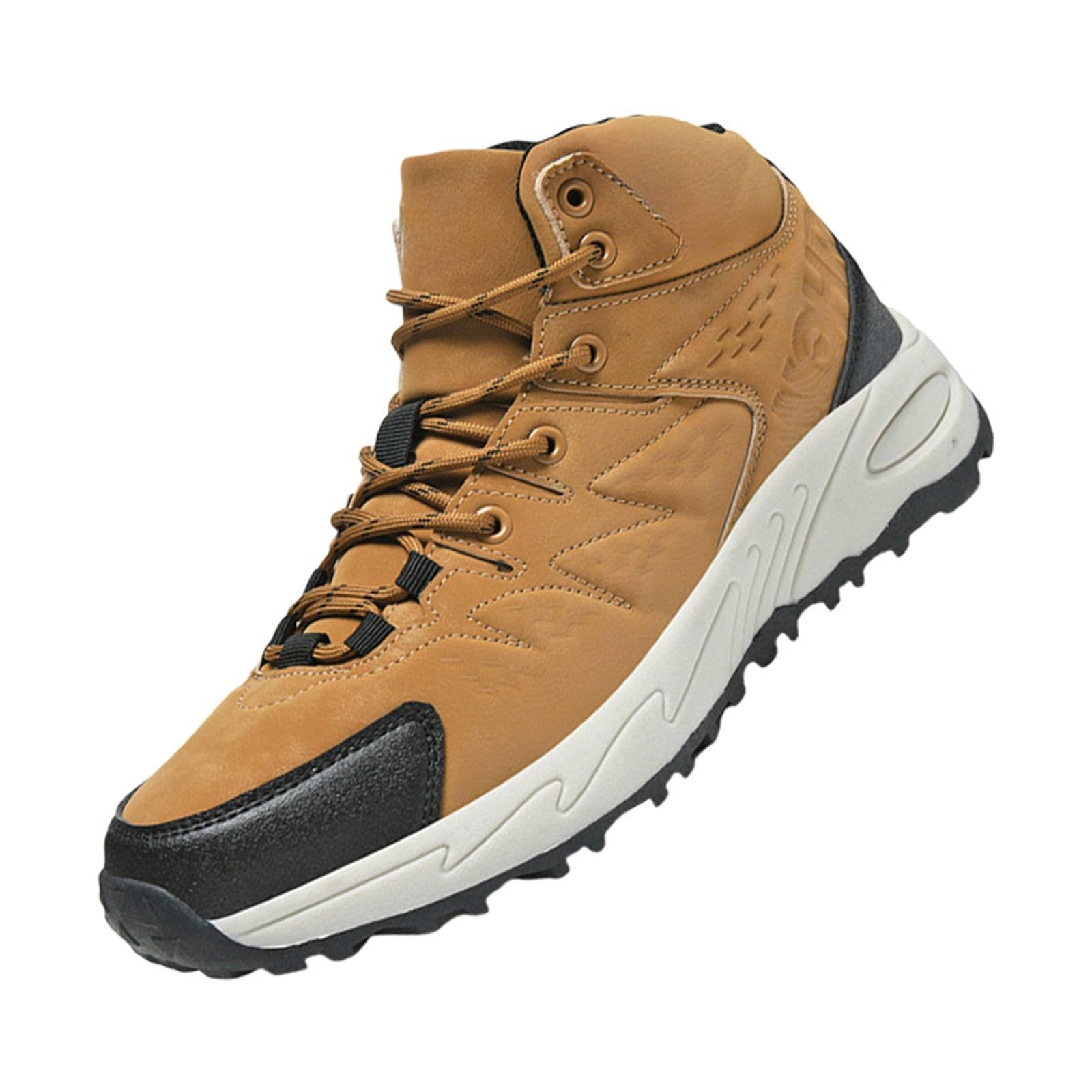 Wanderschuhe Herren Wasserdicht Leicht Trekkingstiefel Leder Atmungsaktiv
