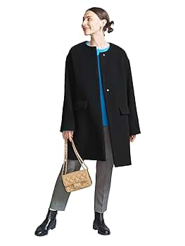 ⭐︎新品　最終値下⭐︎BEAUTY&YOUTH ミドル ノーカラーコート ウールブレンド ノーカラーミドルコート