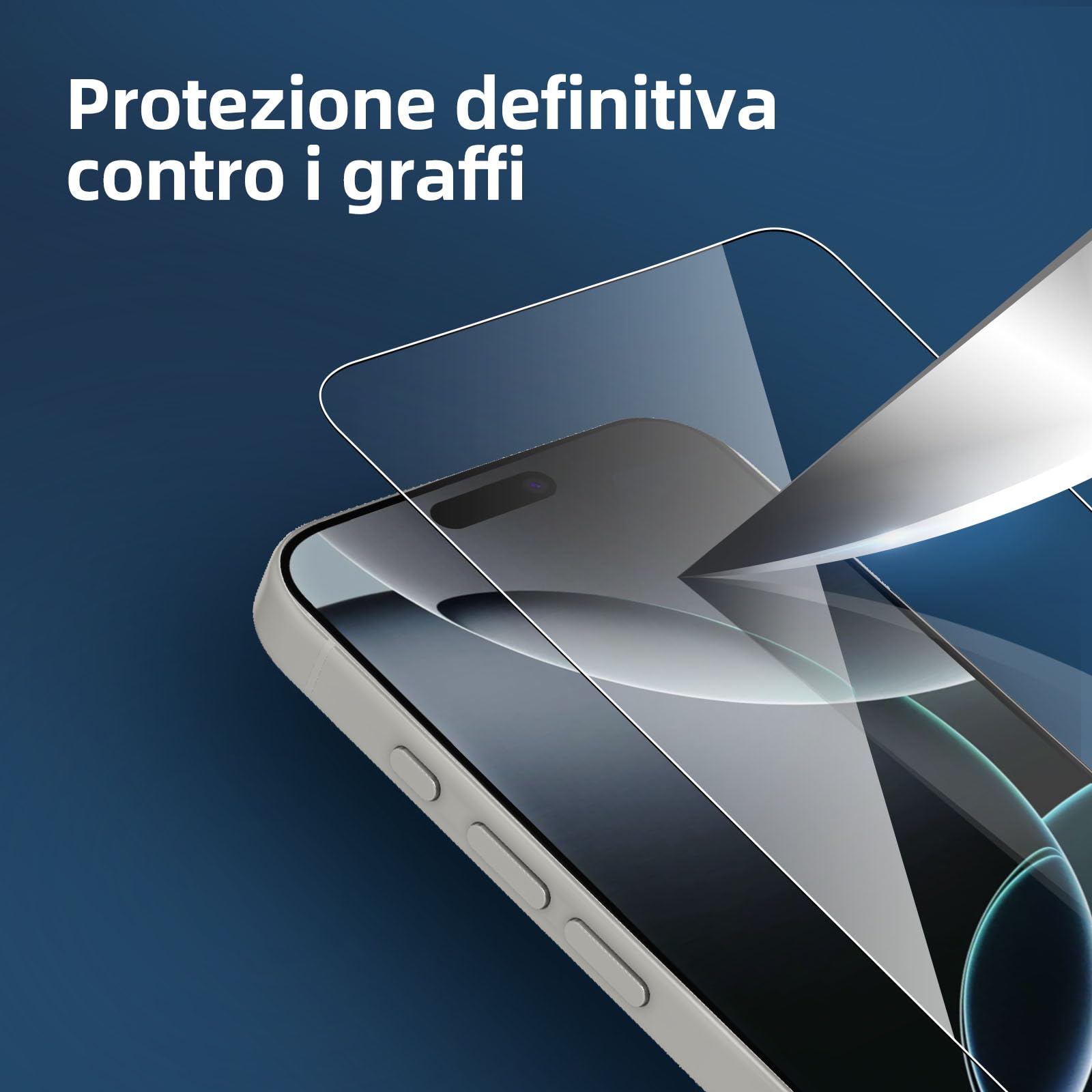 NEW'C 3 Pezzi, Vetro Temperato per iPhone 16 Pro (6,3"), Pellicola Prottetiva, Senza Bolle, Durezza 9H, 0,34mm Ultra Trasparente, Ultra Resistente