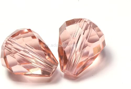 Miniatura 5 de 50 cuentas de cristal de lágrima facetadas de Adabele austriaco de 0.472 pulgadas, color rosa Padparadscha claro, compatibles con 5500 cristales de