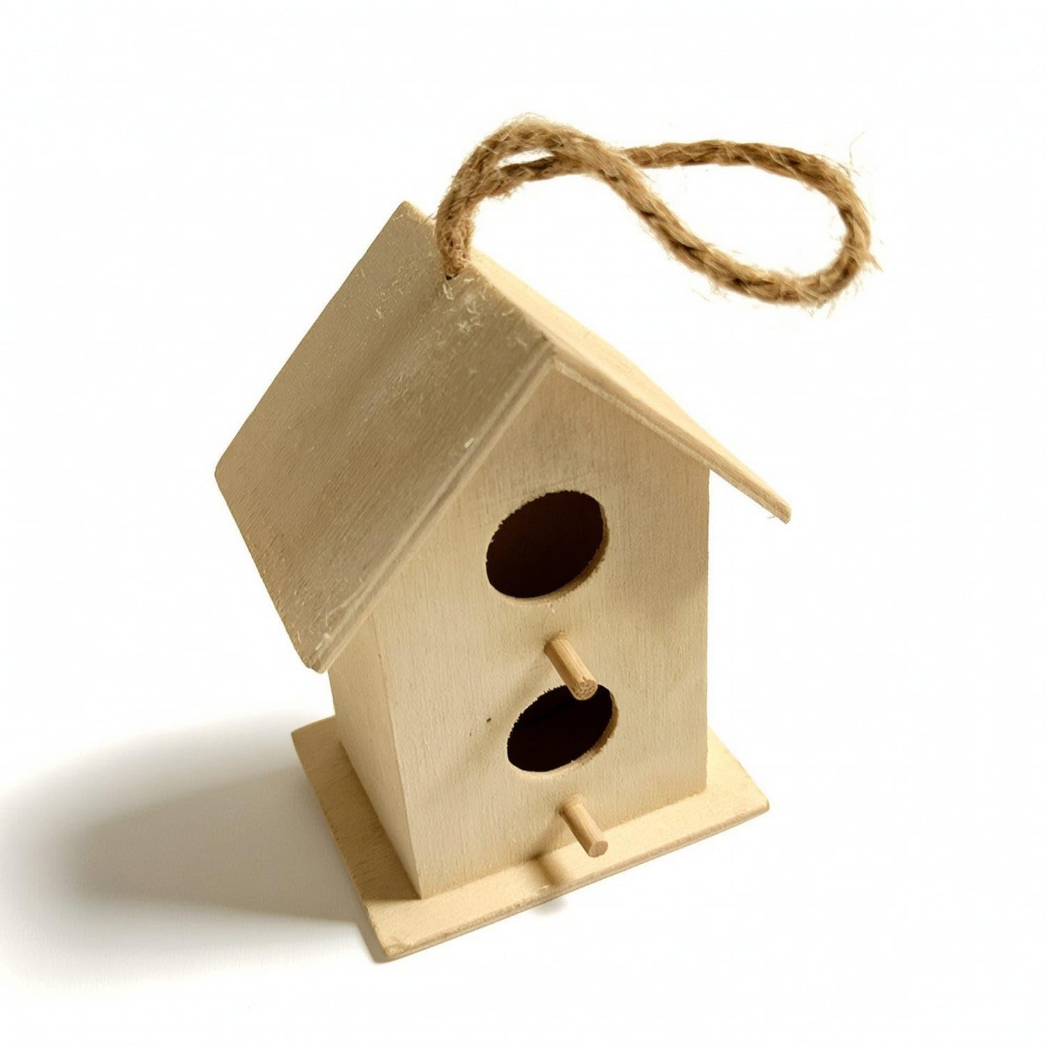 Miniature Wooden Birdhouse Ornament Unfinished Wooden Birdhouse Paintable Bird House Natural Wood for Crafters, Hobbyists, Craft Room, Garden, Balcony, Patio, Three|Wooden Pieces|Crafts-image-21