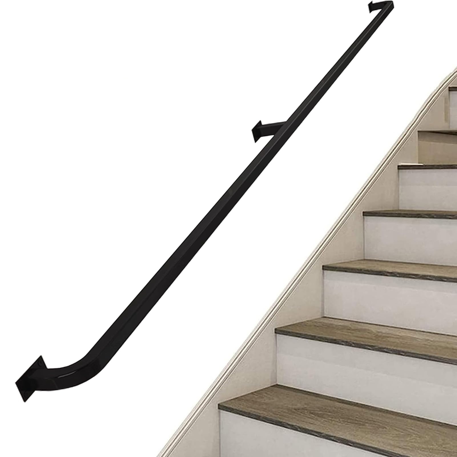 Rampe murale vintage avec poignée de sécurité pour escalier extérieur