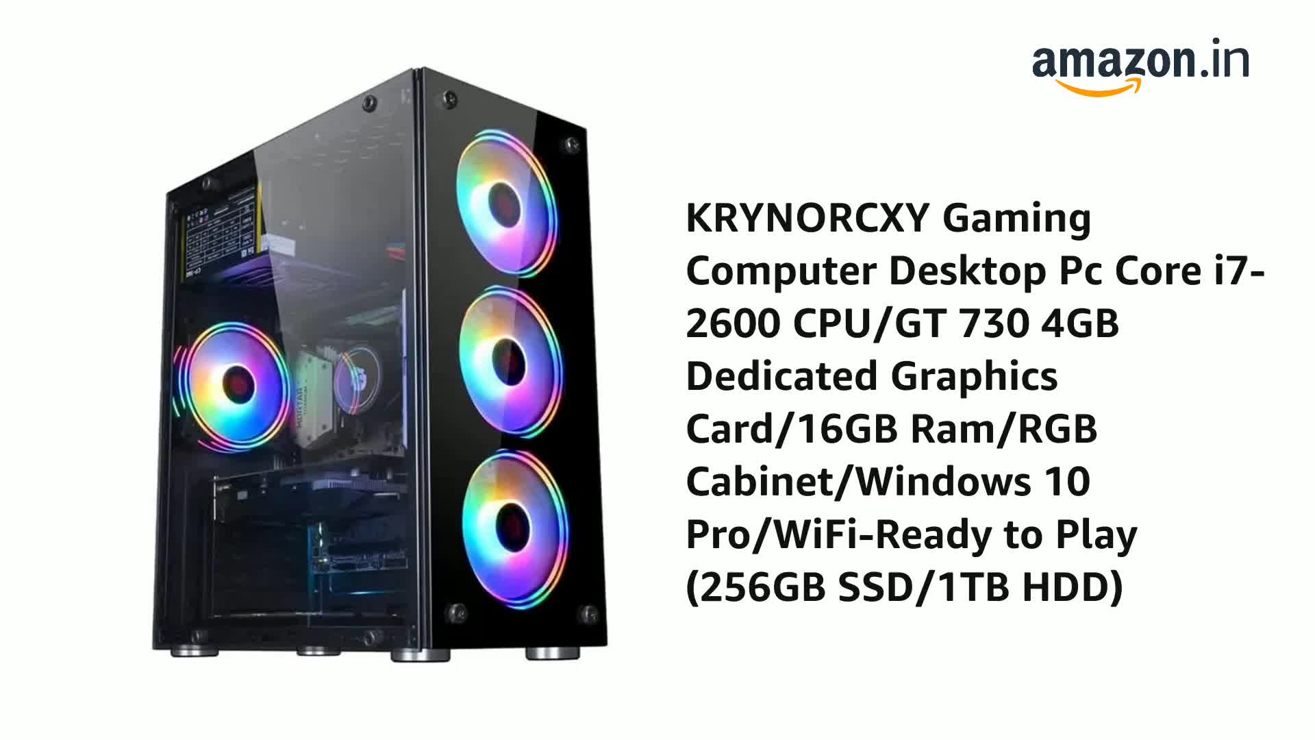 Watch KRYNORCXY Gaming Computer Desktop Pc Core i7-2600 CPU/GT 730