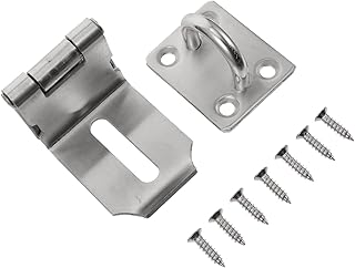 DOITOOL 1 Set 3 90 Buckle Heavy Duty Padlock Metal Hasp Gate Hasp Stainless Steel Hasp Door Gate Bolt Lock Gate Lock Latch 90 Degree Door Clasp Stainless Steel Thicken Lock Card Silver