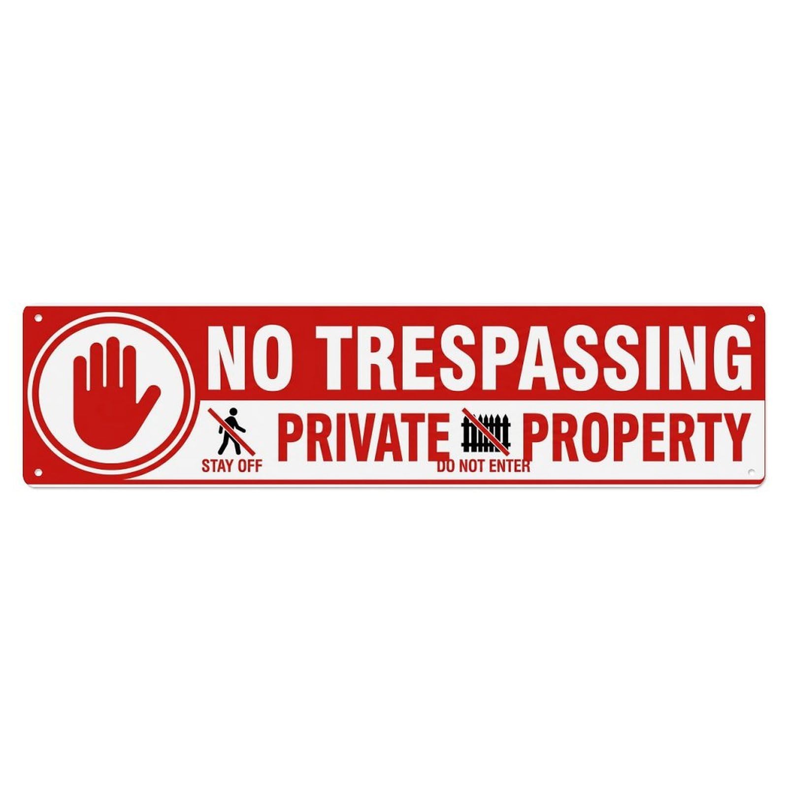 Trespasser Property Private Land Metal Tin Sign Plaque Wall Decor for Cafe, Club Bar, Office, Home Garden Metal Poster 4x16Inch