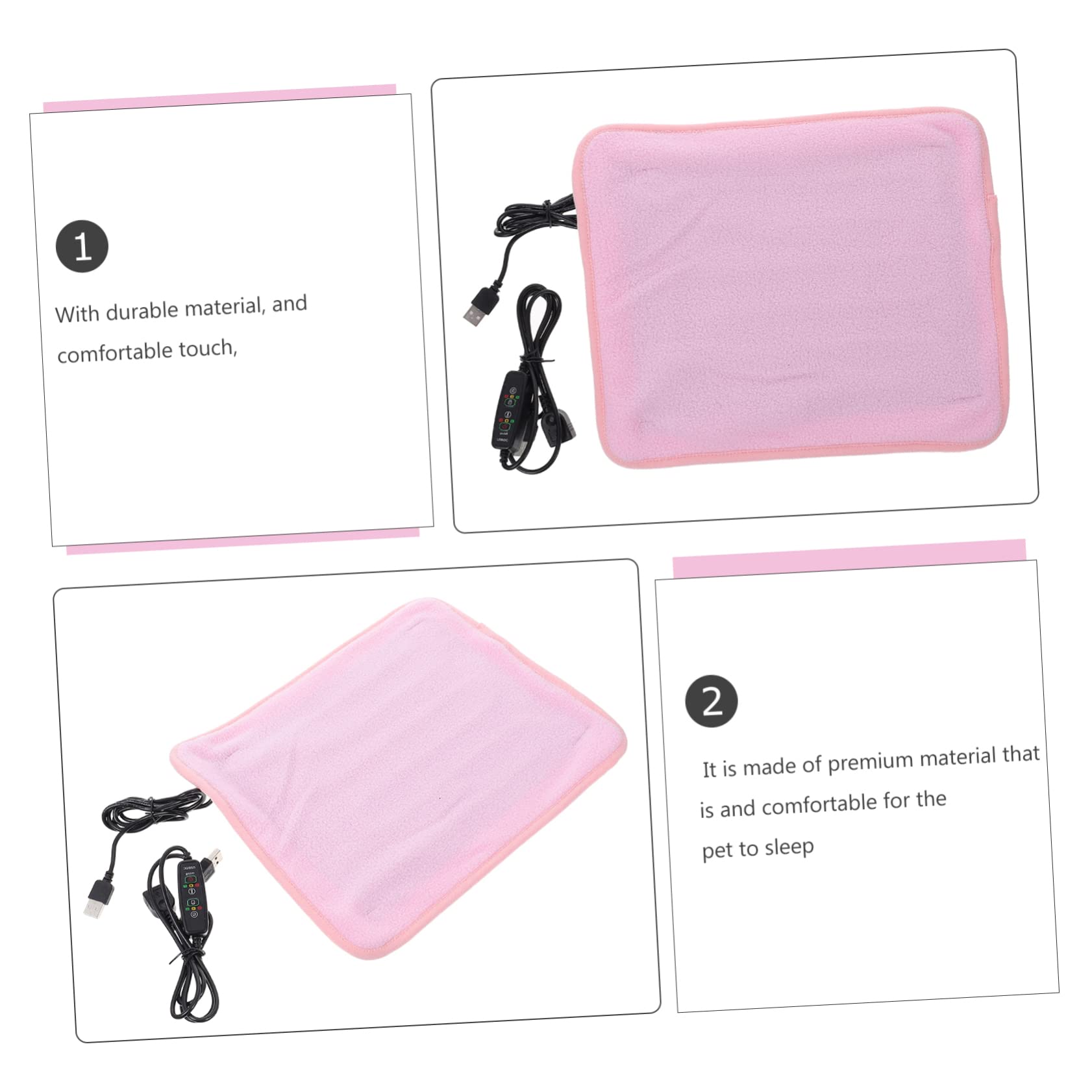 Mipcase 2piezas Alfombra Calefactora para Reptiles Tapete Térmico USB para Serpientes y Animales para Terrarios y Invierno