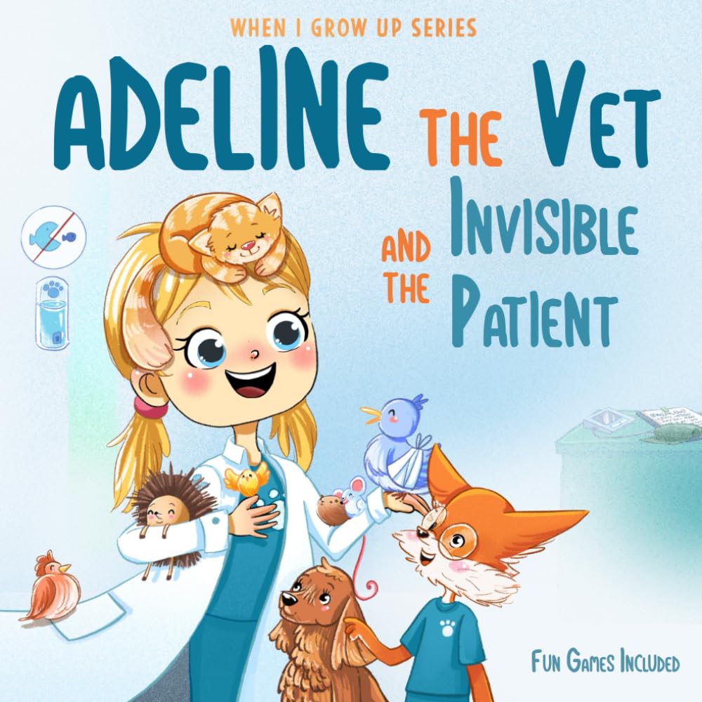 Adeline The Vet and the Invisible Patient. Personalized Story for Girls with Blonde Hair (When I Grow Up Series for Adeline)