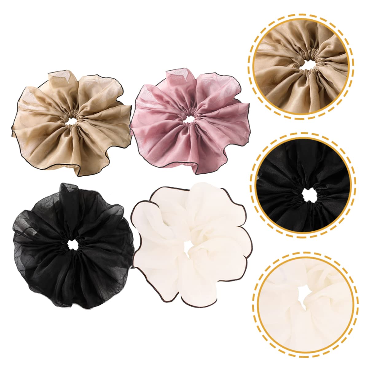 FOMIYES 4 Juegos De Coleteros Elásticos Para El Pelo Para Mujeres Y Niñas Accesorios Elegantes Para El Pelo Coleteros Semirecogidos O Sueltos 4 Unidades.